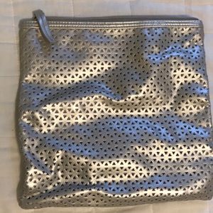 Silver cosmetics bag